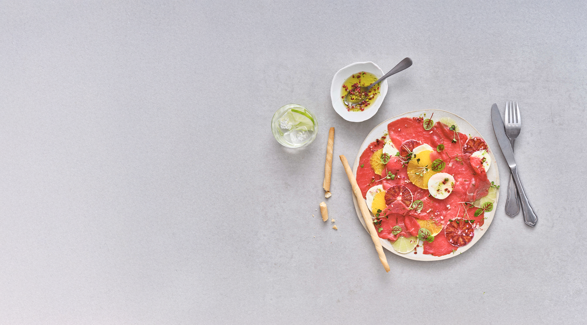 Carpaccio de boeuf aux agrumes