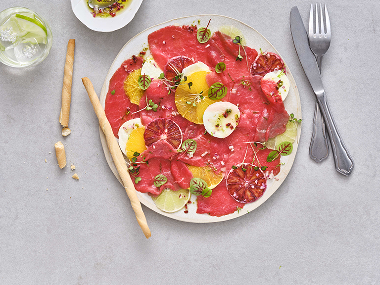 Carpaccio de boeuf aux agrumes